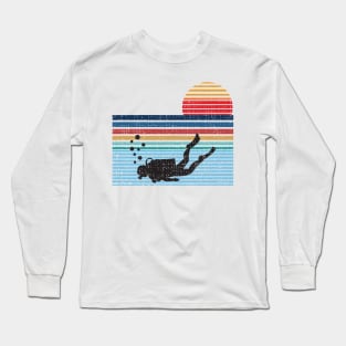 Vintage Retro Scuba Diving Gifts For Scuba Diver Long Sleeve T-Shirt